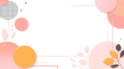 Abstract background with geometric shapes and leaves