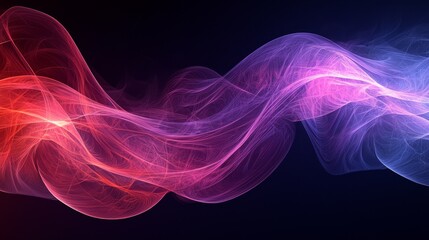 Obraz premium Abstract red blue wave energy flow dark background, design template