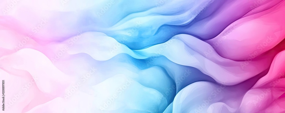 Poster ethereal watercolor concept. abstract wave patterns in pink and blue, perfect for creative projects.