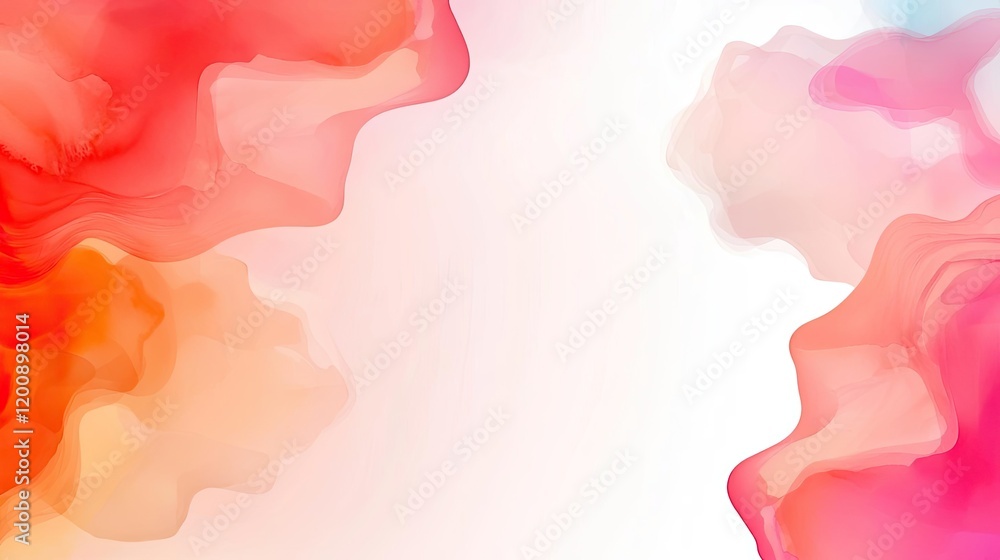 Aufkleber ethereal watercolor concept. abstract colorful fluid shapes creating a vibrant artistic background f