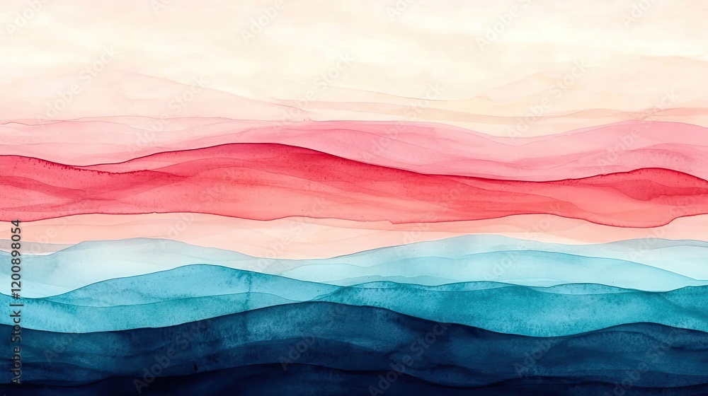 Aufkleber doodle watercolor idea. abstract watercolor waves blend soft colors, creating a serene and artistic 