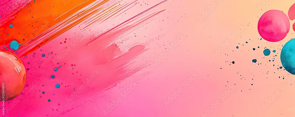 Poster doodle watercolor idea. vibrant abstract background with colorful splashes and smooth gradients.
