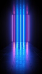 Neon Lights Empty Space