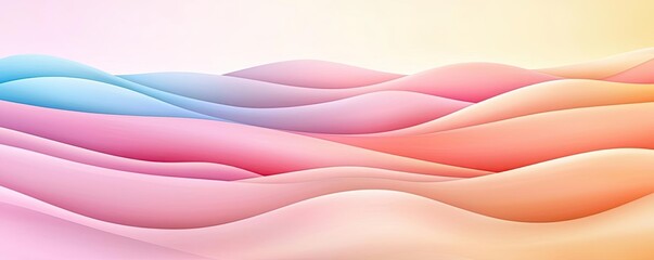 Ethereal watercolor concept. Abstract lines create soft waves in soothing pastel colors, perfect for backgrounds.