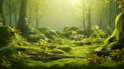 Enchanted Forest Scene: Lush Green Nature