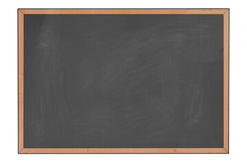 Blank black board chalkboard texture blackboard on isolated background with wooden frame