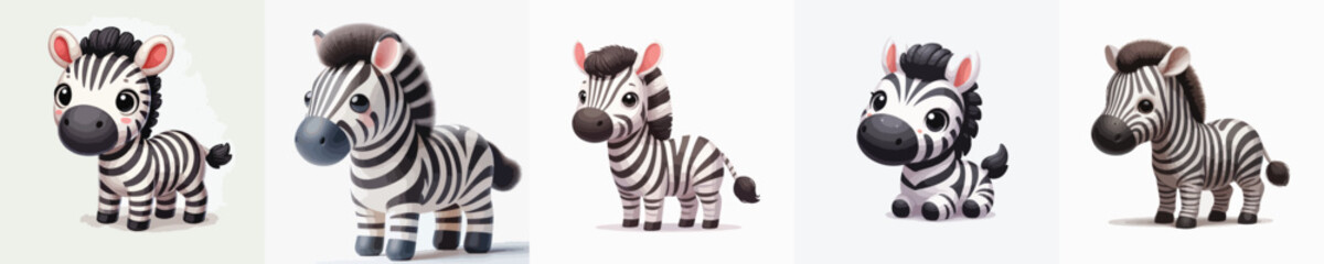 set of cute vector zebras