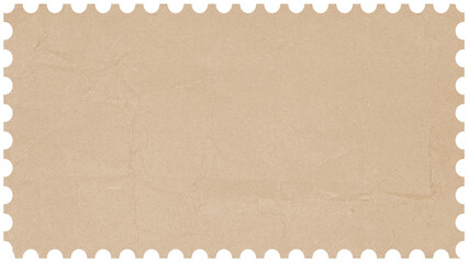 Vintage blank posted stamp reverse side with edge of sheet. Old Grunge beige paper texture
