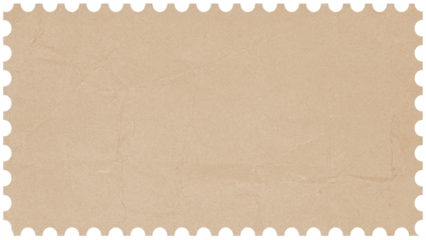 Vintage blank posted stamp reverse side with edge of sheet. Old Grunge beige paper texture
