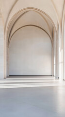 Naklejka premium Expansive indoor space with elegant architecture and natural light during daytime