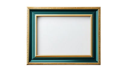 Elegant Teal and Gold Frame: A sophisticated square picture frame in teal green with a gold inner frame and ornate detailing, perfect for showcasing cherished memories or artwork.