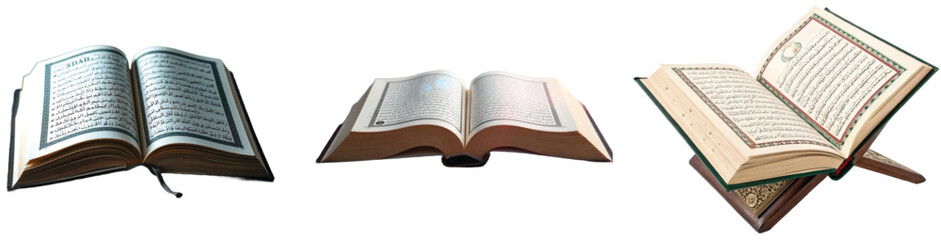 Obraz premium Realistic Quran Bundle: High-Quality PNG & EPS for Islamic and Religious Designs