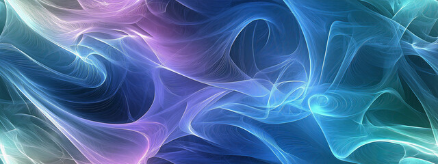 Obraz premium Abstract Light Smoke Waves in Blue and Purple Tones