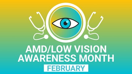 AMD/Low Vision Awareness Month february web banner design illustration 