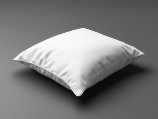 Soft White Pillow on Gray Background for Home Decor and Comfort