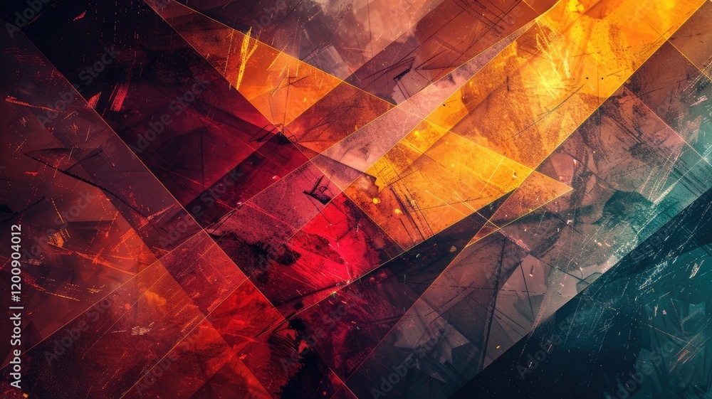 Poster abstract crystal texture effect decorated with vibrant light in modern design. seamless modern art o