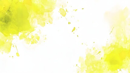 Abstract Yellow Watercolor Splashes Background