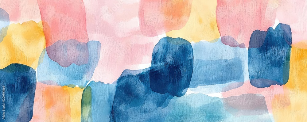 Poster doodle watercolor idea. a colorful abstract watercolor pattern with vibrant hues and soft brush stro