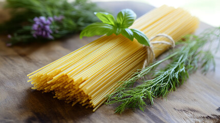 Pasta natural product vector banners with macaroni and spaghetti, fusilli and farfalle, rigatoni and lasagna, best hard sorts. Italian cuisine element with basil and dill herbs