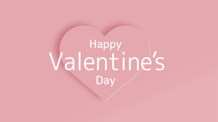 バレンタイン、ピンクのハート、影付き、愛、ベクター