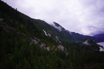 mountains and clouds