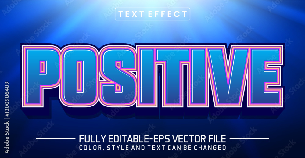 Poster positive font text effect editable