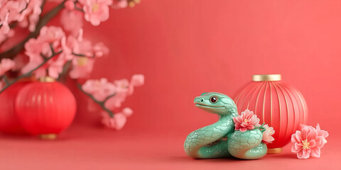 Fototapeta premium Year of the Snake, Chinese New Year