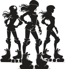 Roller derby girl silhouette vector