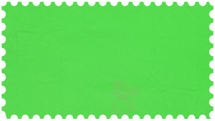 Vintage Postage stamp border blank background. Paper texture isolated on blank background. Green screen Mockup with perforations for your picture text or design. Reverse side of postage stamp