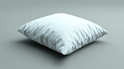 Obraz premium Soft White Square Pillow on a Minimalist Background for Decor