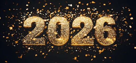 Glittering Gold Two Thousand Twenty Six New Year Celebration