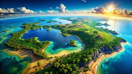 3D Render of Brazil Map: Stunning Aerial Landscape Photography