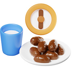 date fruit with a glass of milk on fasting time