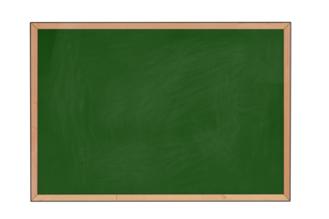 Blank green blackboard isolated with chalk textured background with wooden frame