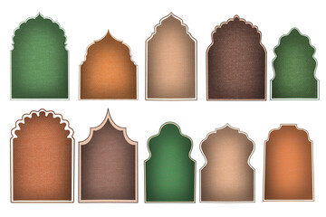 Islamic shape door or window. Mughal Muslim architecture mosque gates. Rajasthani style backdrop...