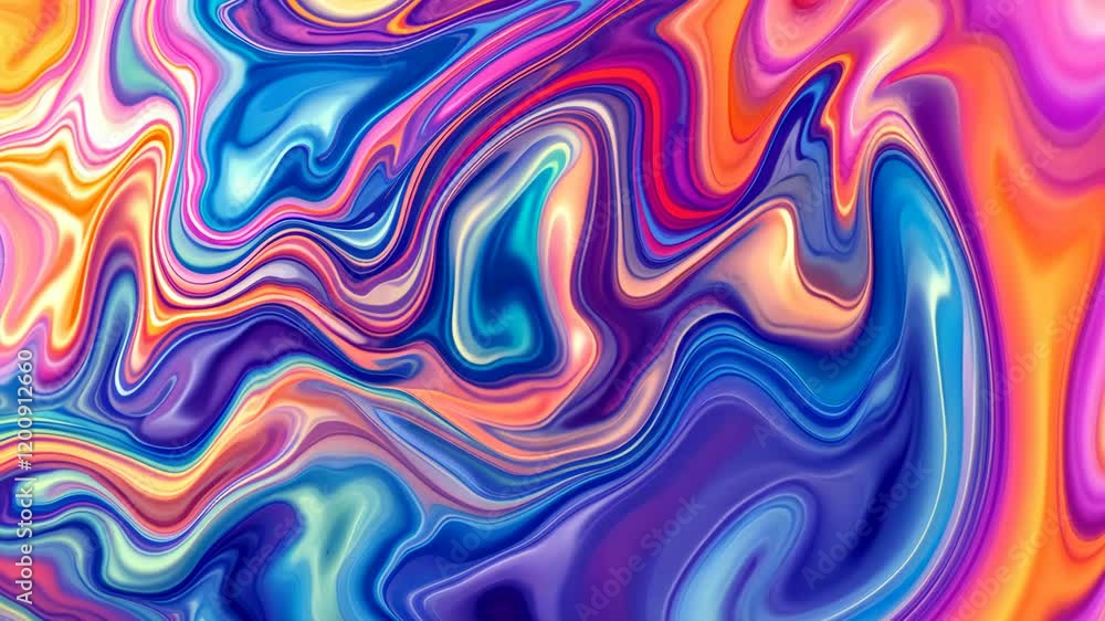 Poster vivid abstract fluid art motion with dynamic colorful swirls and flowing patterns
