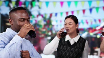Friends Toast At Local Street Food