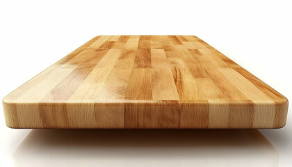 Wooden butcher block countertop, studio shot, white background, cooking
