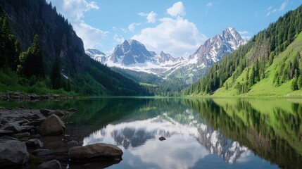 Serene Mountain Lake Reflection