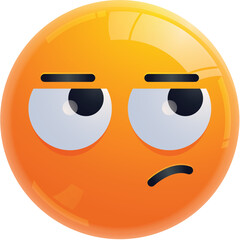 Vector annoyed worried do not care face Emoji Icon Clipart Vector in transparent background