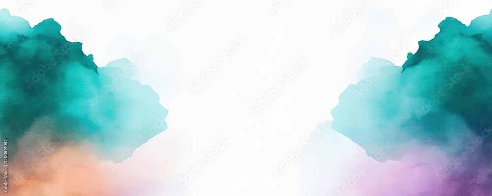 Poster ethereal watercolor concept. colorful abstract background with soft gradients and blended hues for c