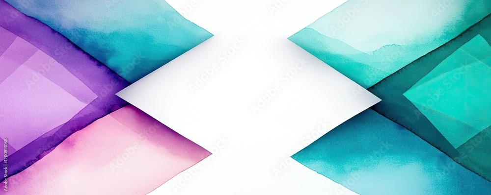Aufkleber ethereal watercolor concept. abstract watercolor shapes in vibrant colors creating a modern artistic