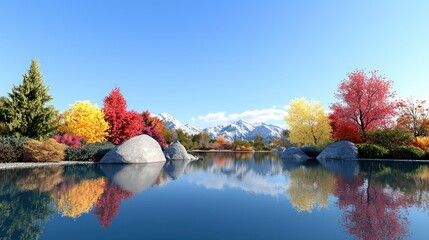 Autumn Lake Reflection