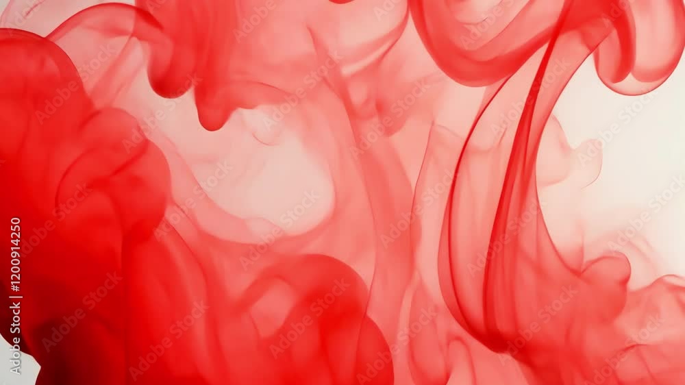 Aufkleber vibrant red smoke flows organically, creating an abstract and dynamic atmosphere with elegance and a