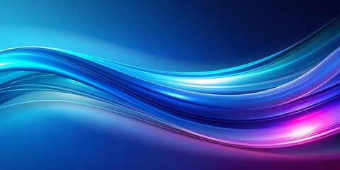 Fototapeta premium Abstract Blue Gradient Background with Dynamic Curve Shapes - Right Copy Space