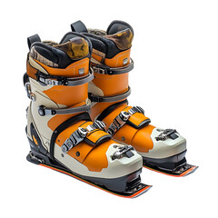 ski boots Advertisement isolated on white background full depth of field 