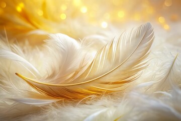 Obraz premium Abstract Feather Art: White, Brown & Gold - Soft Texture Background for Design