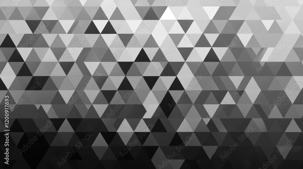 Poster abstract grayscale triangle mosaic pattern background.