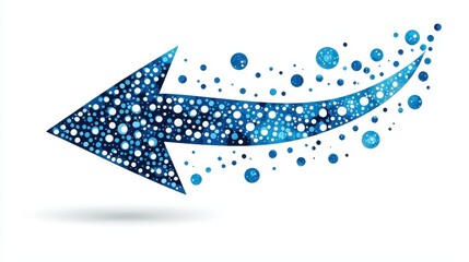 Blue Dotted Arrow Abstract Icon for Navigation and Directional Use