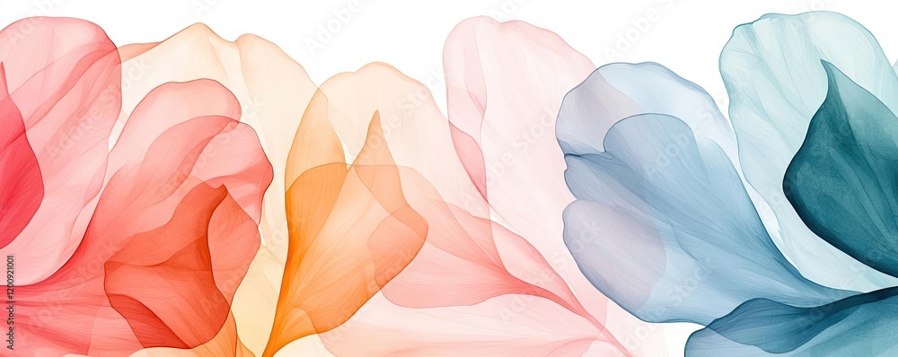 Aufkleber floral watercolor concept. beautiful abstract floral patterns with soft, blended colors creating a s